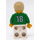 LEGO Bianco e Verde Team Player con Number 18 sul retro Minifigure