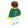 LEGO White and Green Team Player with Number 2 on Back Minifigure