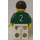 LEGO White and Green Team Player with Number 2 on Back Minifigure