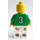 LEGO Weiß und Green Team Player mit Number 3 auf Der Rücken Minifigur