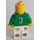 LEGO White and Green Team Player with Number 3 on Back Minifigure