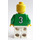 LEGO Weiß und Grün Team Player mit Number 3 auf der Rückseite Minifigur