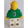 LEGO Weiß und Grün Team Player mit Number 3 auf der Rückseite Minifigur