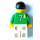 LEGO Weiß und Green Team Player mit Number 7 auf Der Rücken Minifigur