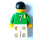 LEGO White and Green Team Player with Number 7 on Back Minifigure