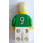 LEGO blanc et Green Team Player avec Number 9 sur Retour Figurine