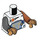 LEGO White Astronaut - Bright Light Orange and Dark Orange Space Suit Minifig Torso (973 / 76382)