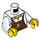 LEGO White Barista Torso with Reddish Brown Apron (973 / 76382)