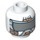 LEGO White Battle Mech Head (Safety Stud) (3626 / 11493)