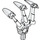 LEGO White Bionicle Claw Triple with Axle (32506)