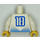 LEGO Wit Blauw en Wit Voetballer met &quot;18&quot; Torso (973)