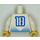 LEGO White Blue and White Football Player with &quot;18&quot; Torso (973)