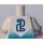 LEGO White Blue and White Football Player with &quot;2&quot; Torso (973)