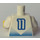 LEGO Wit Blauw en Wit Team Player met Number 11 aan Voorkant en Rug Torso (973 / 73403)