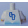 LEGO Wit Blauw en Wit Team Player met Number 4 aan Voorkant en Rug Torso (973)