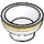 LEGO White Bowl with Gold Rim and Stripe (34172 / 49993)