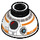 LEGO White Brick 1.5 x 1.5 x 0.7 Round Dome Hat with BB-8 Head with Small Photoreceptor (23724 / 47465)