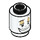 LEGO White Brick 1 x 1 Round with Smug smiley face black lips with Open Stud (3062 / 66397)