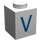 LEGO White Brick 1 x 1 with Blue &quot;V&quot; (3005)