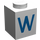 LEGO Weiß Backstein 1 x 1 mit Blau &quot;W&quot; (3005)