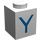 LEGO White Brick 1 x 1 with Blue &quot;Y&quot; (3005)