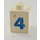 LEGO Blanco Ladrillo 1 x 1 con Bold number 4 (3005)