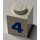 LEGO Vit Kloss 1 x 1 med Bold number 4 (3005)