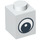 LEGO Weiß Backstein 1 x 1 mit Eye mit weißem Fleck auf dem Schüler (88394 / 88395)