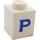 LEGO blanc Brique 1 x 1 avec Serif Bleu &quot;P&quot; (3005)