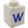 LEGO White Brick 1 x 1 with Serif Blue &quot;W&quot; (3005)