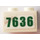 LEGO Wit Steen 1 x 2 met &#039;7636&#039; Sticker met buis aan de onderzijde (3004)