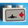 LEGO White Brick 1 x 2 with Airplane, Red Arrow, Dark Background (right) Sticker with Bottom Tube (3004 / 93792)