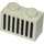 LEGO White Brick 1 x 2 with Black Grille with Bottom Tube (3004)