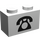LEGO White Brick 1 x 2 with Black Telephone with Bottom Tube (3004)