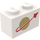 LEGO Weiß Backstein 1 x 2 mit Classic Raum Logo mit Unterrohr (3004)