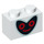 LEGO White Brick 1 x 2 with Heart Face with Bottom Tube (3004 / 57466)