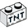 LEGO White Brick 1 x 2 with Minecraft &#039;TNT&#039; with Bottom Tube (3004 / 19180)