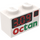 LEGO White Brick 1 x 2 with &#039;Octan&#039; &amp; &#039;3.09&#039; with Bottom Tube (3004)