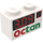 LEGO White Brick 1 x 2 with &#039;Octan&#039; &amp; &#039;3.09&#039; with Bottom Tube (3004 / 82316)