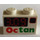 LEGO White Brick 1 x 2 with &#039;Octan&#039; &amp; &#039;3.09&#039; with Bottom Tube (3004 / 82316)