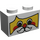 LEGO White Brick 1 x 2 with santa claus face with Bottom Tube (3004)