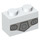 LEGO White Brick 1 x 2 with silver belt design with Bottom Tube (3004 / 42804)