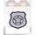 LEGO White Brick 1 x 2 x 2 with Police Badge in Silver Sticker with Inside Stud Holder (3245)