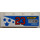 LEGO Wit Steen 1 x 4 met Blauw Stars, &#039;23&#039;, &#039;ZENZORA&#039;, &#039;NUTY REZ&#039;, &#039;SPIN WEAR&#039; (Rechtsaf) Sticker (3010)
