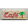 LEGO Wit Steen 1 x 4 met &#039;Cafe&#039; &amp; Palm Boom (3010)