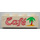 LEGO White Brick 1 x 4 with &#039;Cafe&#039; &amp; Palm Tree (3010)