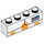 LEGO Blanc Brique 1 x 4 avec Orange Marquages (3010)