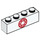 LEGO White Brick 1 x 4 with Red atom logo (3010 / 37188)
