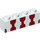LEGO White Brick 1 x 4 with Red glass shaped stripes (3010 / 33603)