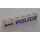 LEGO White Brick 1 x 6 with Blue &#039;POLICE&#039; and Black Arrow with &#039;HOT SURFACE&#039; - Right Side Sticker (3009)